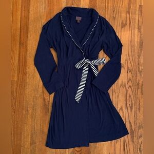 Motherhood Navy Knit Wrap Robe, size Medium